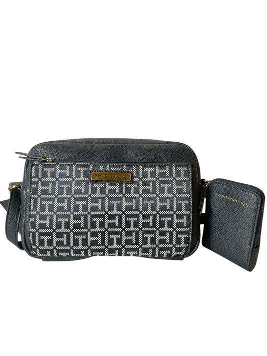 Bolso Tommy Hilfiger Black Monogram + Monedero | Doble Compartimento